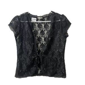Old Navy Lace Bolero Jacket Women M Short Sleeve Shrug Cardigan Fairy Witchy Y2K